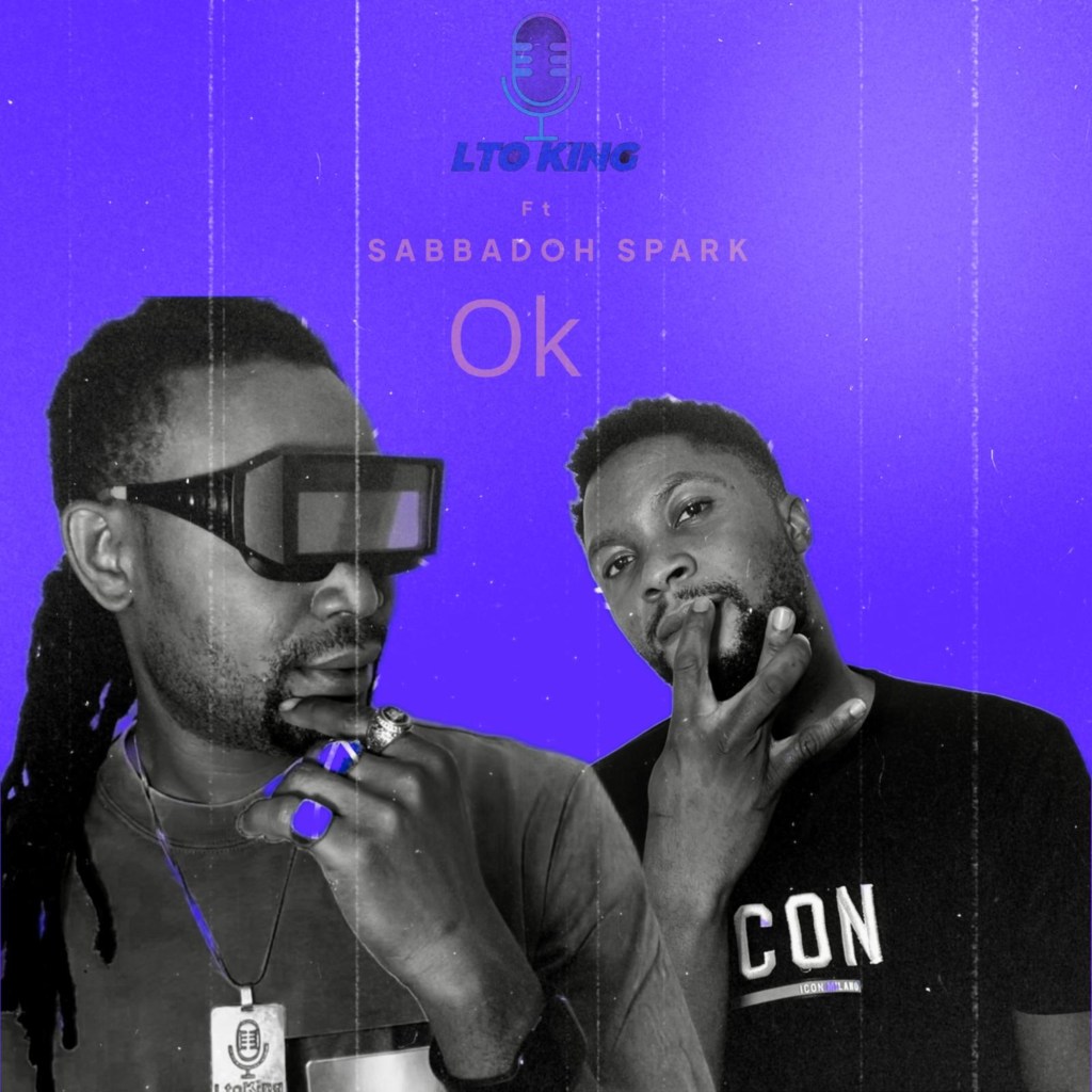 Album artwork featuring LTO King and Sabbadoh Spark, with LTO King wearing unique sunglasses and a chain, posing thoughtfully, and Sabbadoh Spark making a hand gesture, both set against a vibrant purple background.